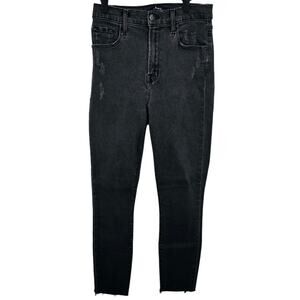 J Brand Carolina Gray High Rise Raw Hem Skinny Jeans 26